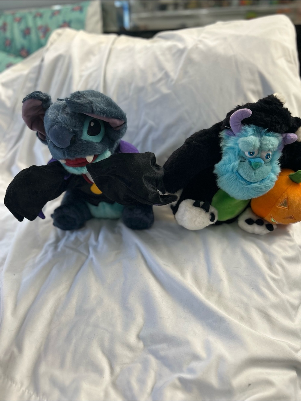 Lot of 2 vintage Disney Halloween Plush Stitch and Sully